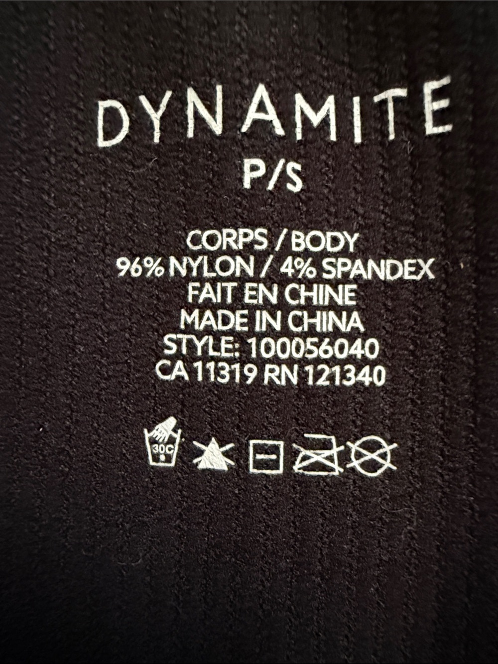 Dynamite Black Ribbed V-Neck Crop Tank Top - Picture 3 of 8